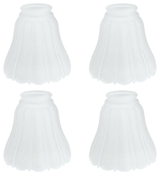 23087-4 Replacement Bell Shaped Frosted Ribbed Glass Shade, 4 Pack