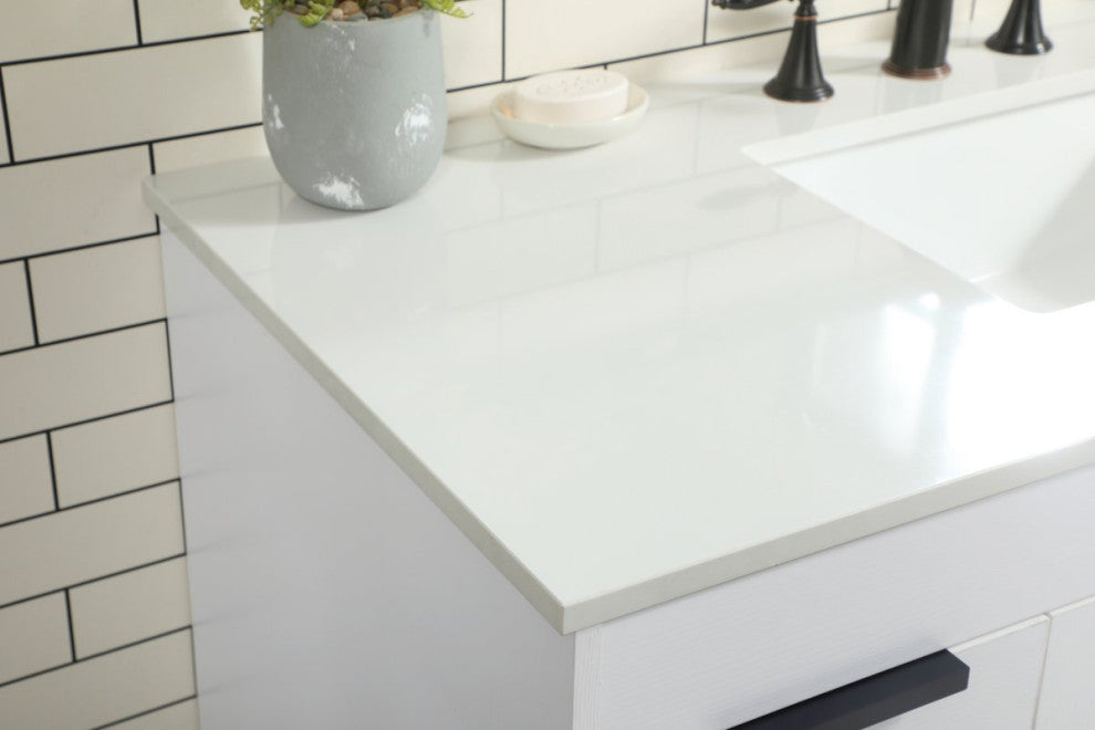 Home Living 22" Modern White-Light Bathroom Vanity