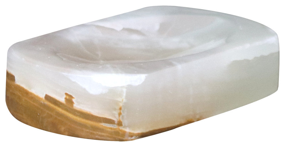 Polished Marble Bathroom Soap Dish, Chartreuse