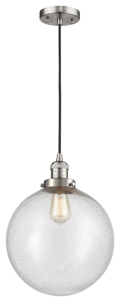 Beacon Mini Pendant, Brushed Satin Nickel, Seedy