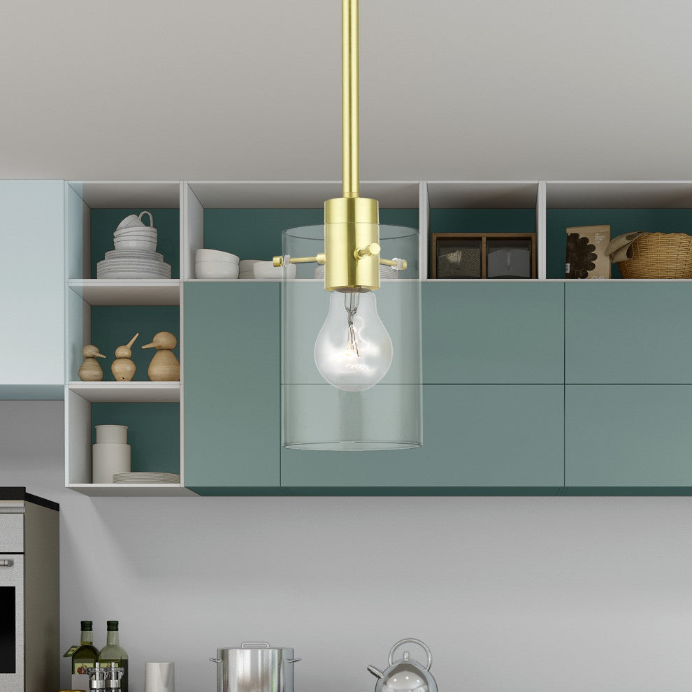 Munich 1 Light Satin Brass Single Pendant