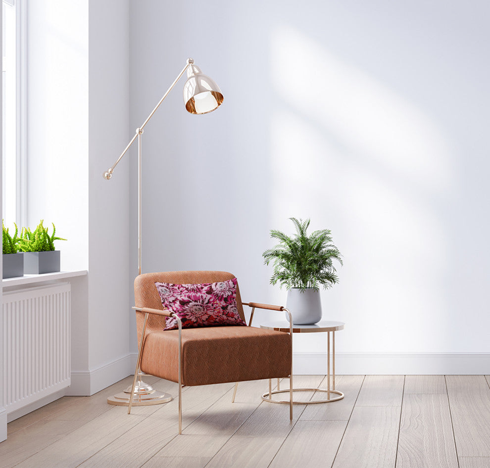 Big Flowers Decorative Throw Pillow, Pink, 14"x20"