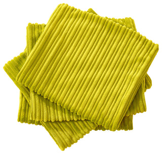 Ribbed Flanned Pillow Shell 4 Piece Set, Lemon Curry, 14" X 26"