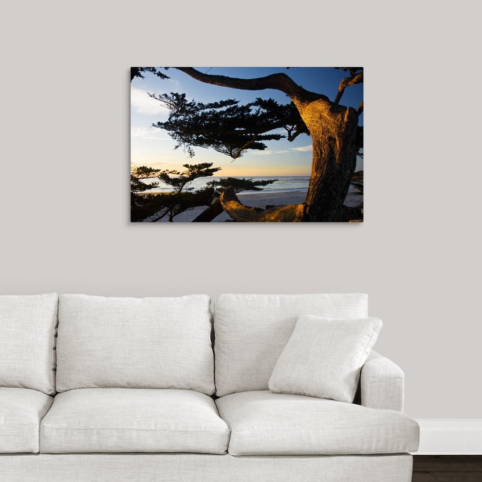 Carmel Sunset 2 Wrapped Canvas Art Print, 36"x24"x1.5"