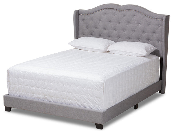 Aden Modern and Contemporary Grey Fabric Upholstered Full Size Bed
