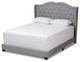 Aden Modern and Contemporary Grey Fabric Upholstered Full Size Bed