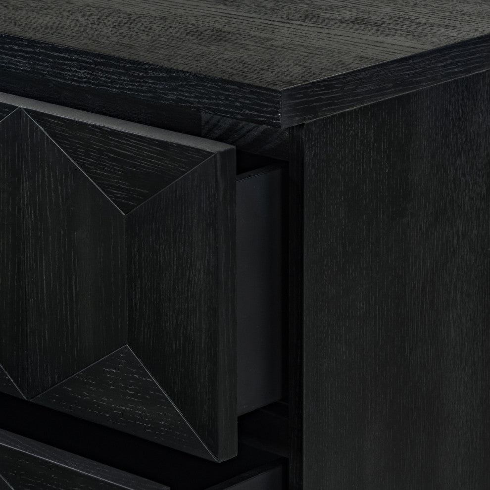 Safavieh Couture Deziree Wood 6 Drawer Dresser, Black