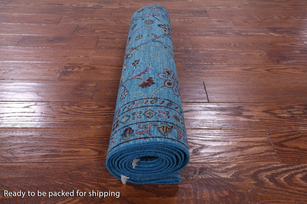 Runner Full Pile Overdyed Tabriz Hand Knotted Rug 2' 8" X 11' 2" - Q12740