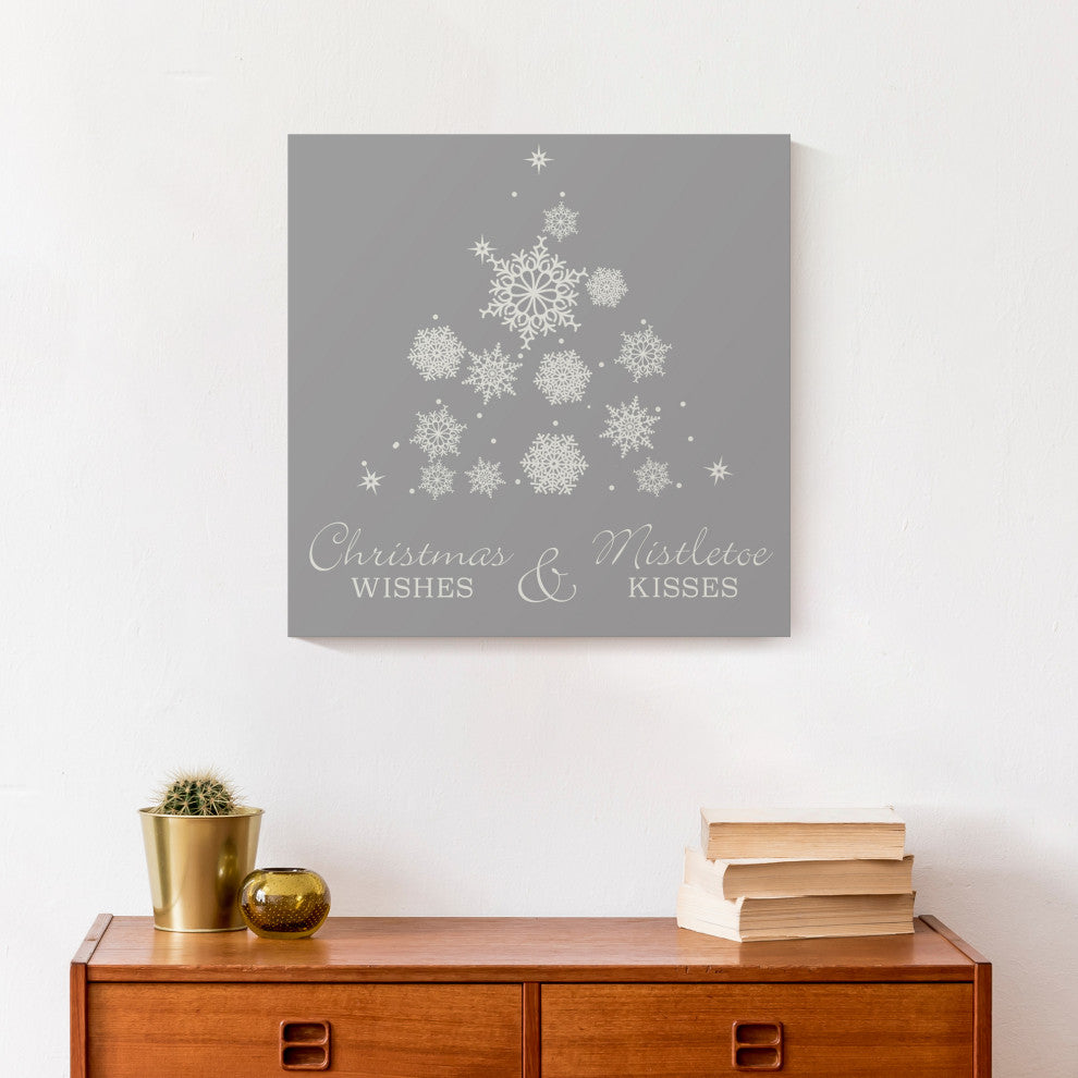 Snowflake Christmas Tree 16x16 Canvas Wall Art