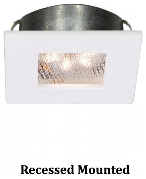 WAC Lighting LED Button Light, White, Square, 2700k Warm White