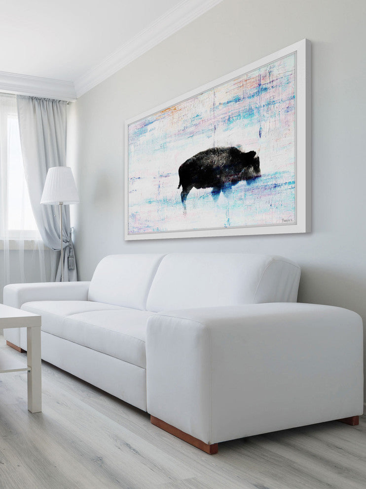 Parvez Taj "The Buffalo Knows" Framed Painting Print, 36"x24"
