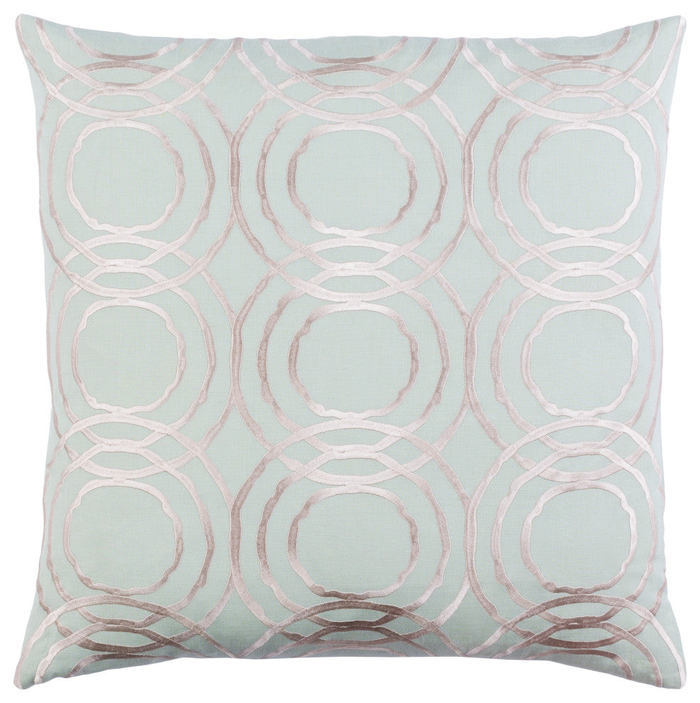 Surya Ridgewood RDW-005 22"x22" Pillow Kit, Mint/Cream