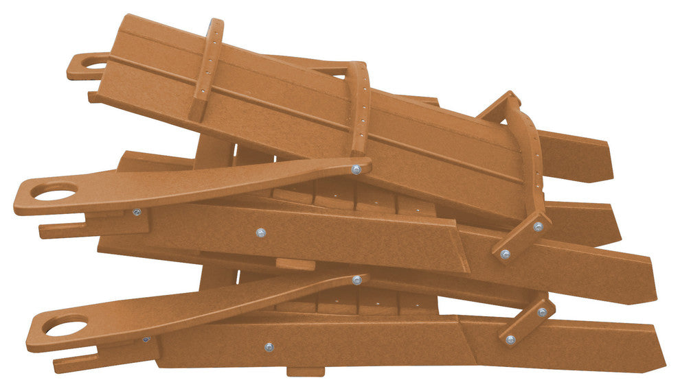 Poly Hampton Folding Adirondack Chair with 2 Cupholders, Cedar