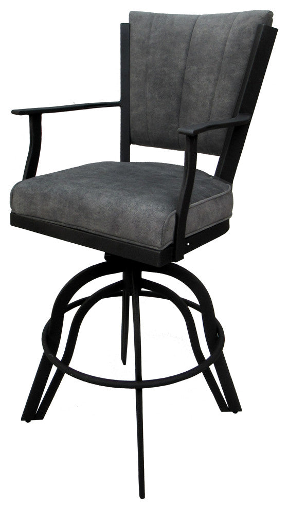 Montana Swivel Tilt Metal 30" Bar Stool or Counter 26" on A Base, Outlier Charcoal - Black, 26"