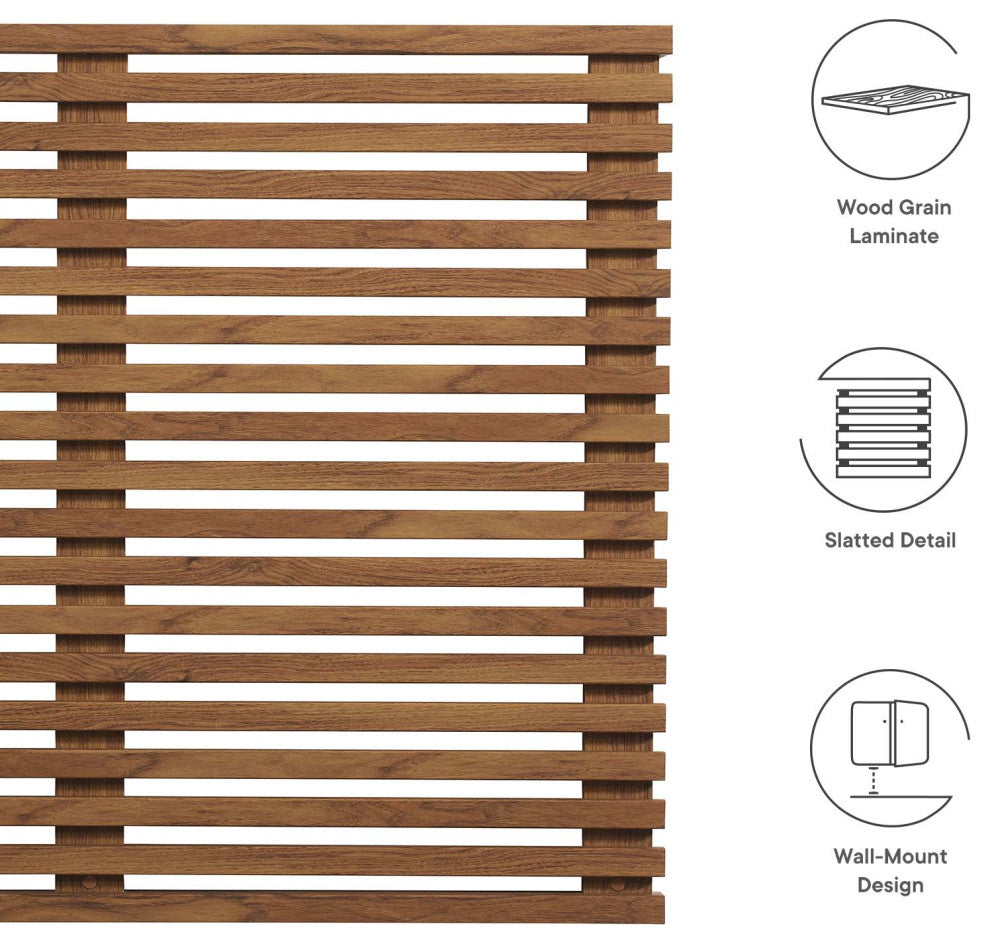 Render Wall Mount Twin Headboard, Walnut
