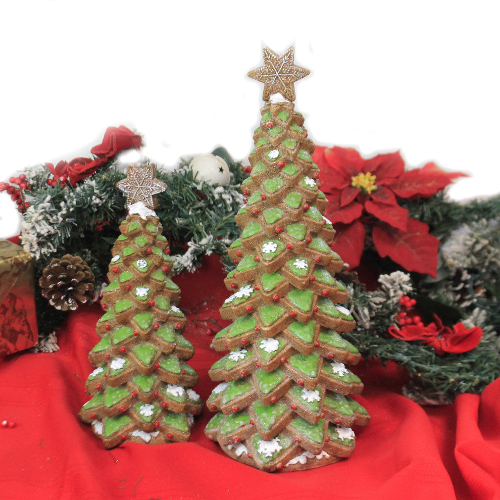 Christmas Gingerbread Trees Polyresin Snowflakes Cookies 9739575