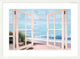 "Sandpiper Beach through Door" Framed Digital Print by Diane Romanello, 39x29"