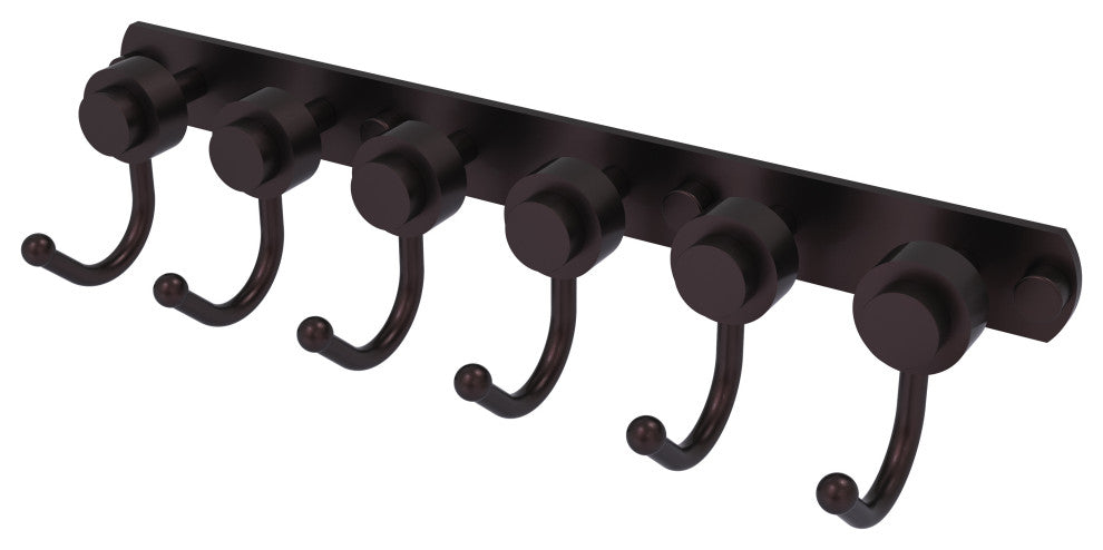 Mercury 6 Position Tie Rack with Smooth Accent, Antique Bronze