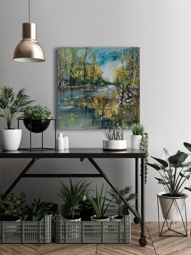 "Listening to the River" Painting Print on Wrapped Canvas, 24x24