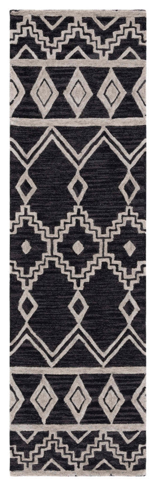 Safavieh Couture Abstract Collection, ABT851 Rug, Black/Ivory, 2'3"x8'