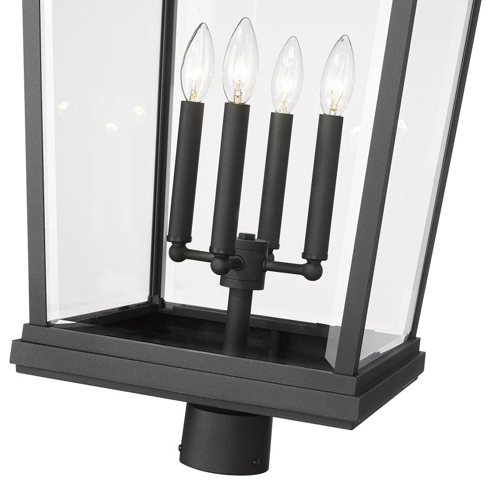 Z-Lite 4 Light Outdoor Post Mount Fixture, Black, 568PHXXLR-BK