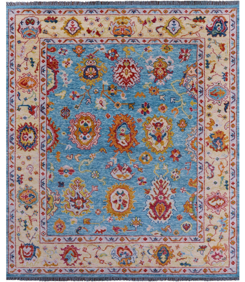 Handmade Turkish Oushak Wool Rug 8' 3" X 9' 10" - Q14829