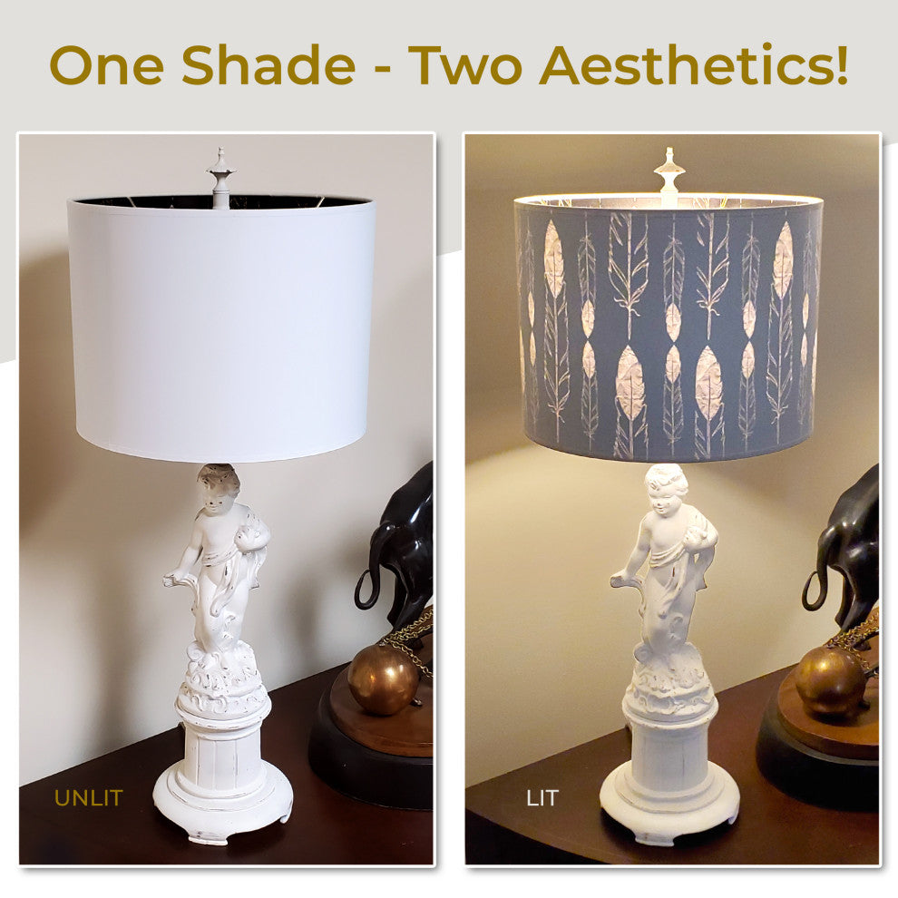 Royal Designs Modern Trendy Decorative 2-Sided Silhouette Hardback Lampshade, Fe