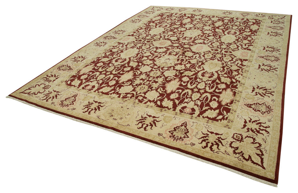 Rug N Carpet - Handwoven Oriental 9' 2" x 11' 11" Wool Oushak Area Rug