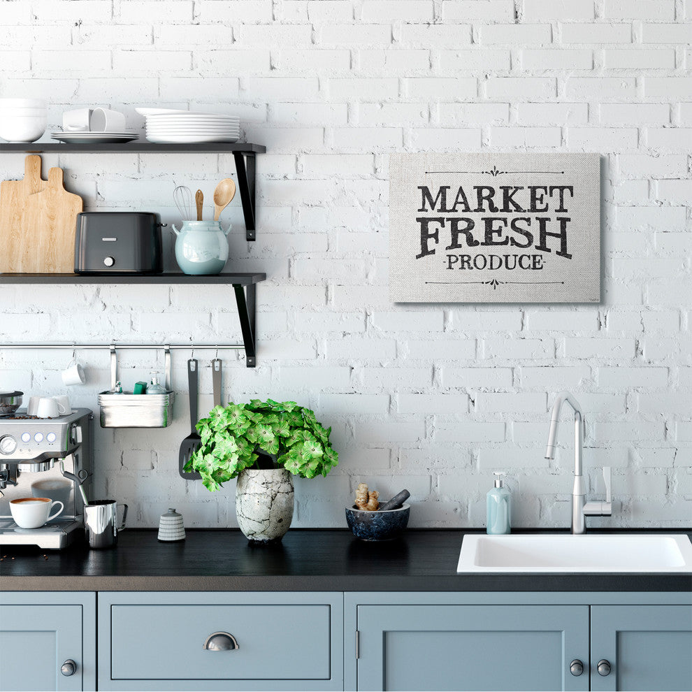 Market Fresh Produce Wood Texture Farm Word Design, 16"x20"