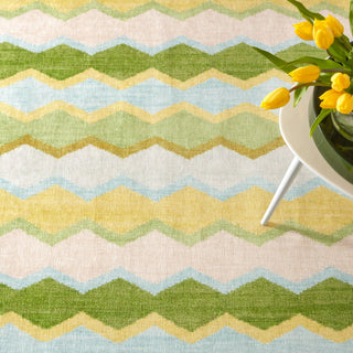Kit Kemp x Dash & Albert Safety Net Green Machine Washable Rug, Multi, 2' x 3'