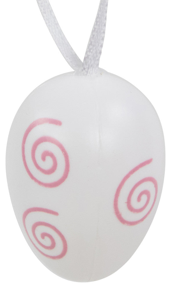 Painted Floral Easter Egg Ornaments, 29-Piece Set, Pastel Pink/White/Purple