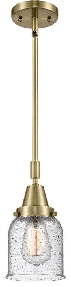 Innovations Lighting 447-1S-AB-G54-LED Small Bell 1 Light 5" Mini Pendant