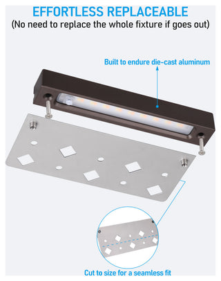 24 Pack 5CCT 7 Inch Retaining Wall Lights, Surface & Recessed Mounted