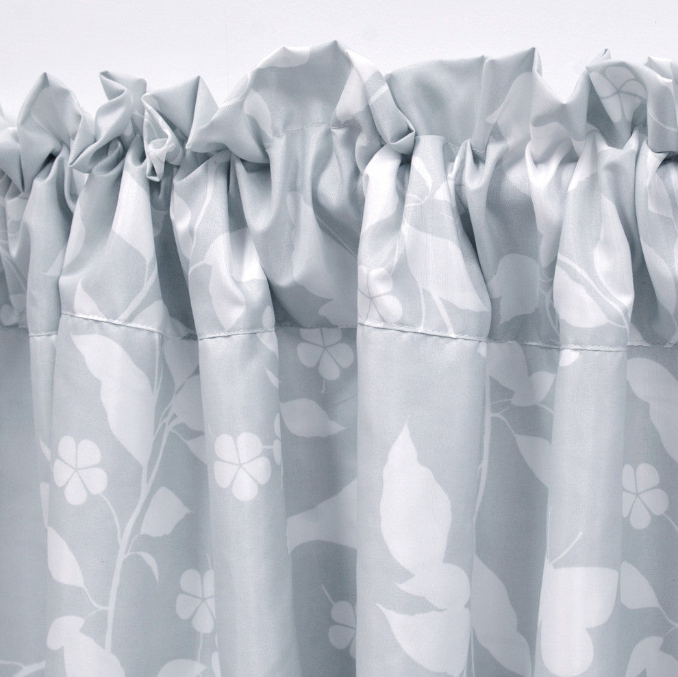 Birdsong 2 Piece Valance Set, Gray, 60"x18"