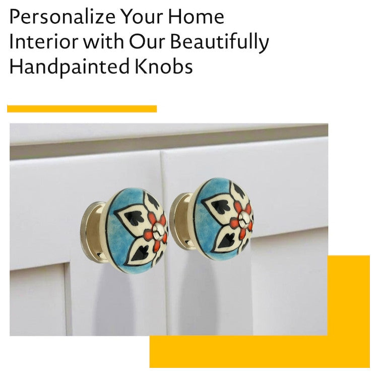 10-pcs Ceramic Designer Knobs, Decorative Ceramic Cabinet Knobs, Drawer Knobs