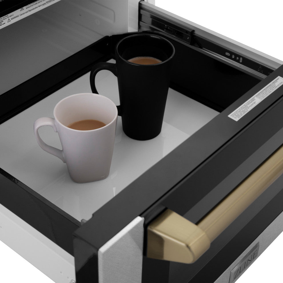 ZLINE Microwave Drawer s, DuraSnow and Champagne Bronze MWDZ-1-SS-H-CB