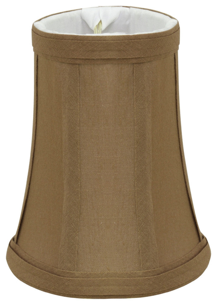 30247-5 Small Bell  Chandelier Clip On Lamp Shade Light Brown 2 1/2"x4"x5"