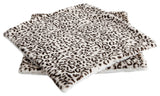Cow Printed Faux Fur Pillow Shell 2 Piece Set, Snow Leopard