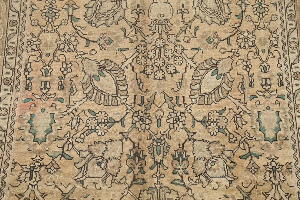 Consigned, Vintage Faded Persian Traditional Handmade Area Rug, Beige, 6x10