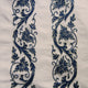 Florence Blue Embroidered Cotton Crewel Fabric Sample, 4Wx4L