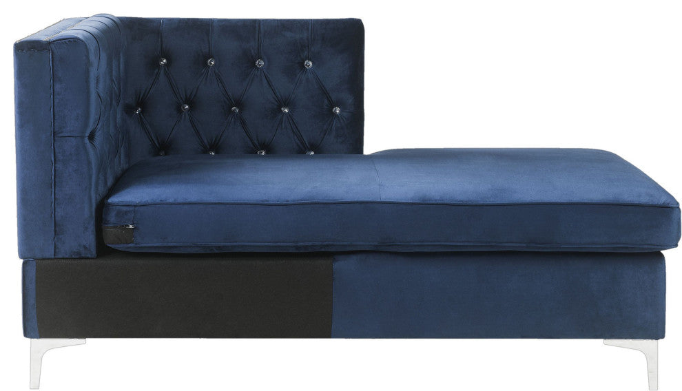 ACME Jaszira Modular Chaise, Blue Velvet
