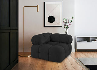 Ames Boucle Fabric Modular Chair, Black, Corner Chair