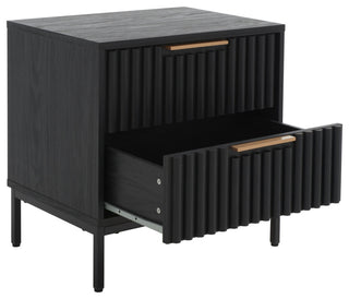 Safavieh Lylia 2 Drawer Nightstand, Black