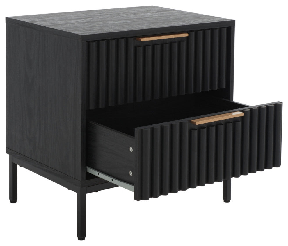 Safavieh Lylia 2 Drawer Nightstand, Black