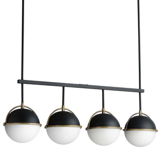 Maxim 12414 Duke 4 Light 42"W Linear Pendant - Black / Weathered Brass