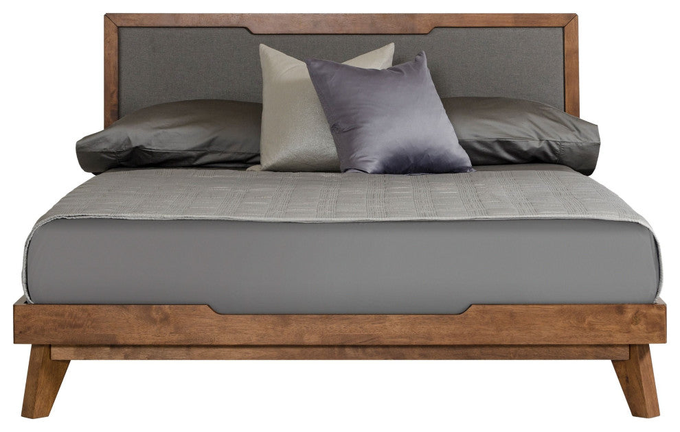 Nova Domus Soria Gray and Walnut Bed, Eastern King