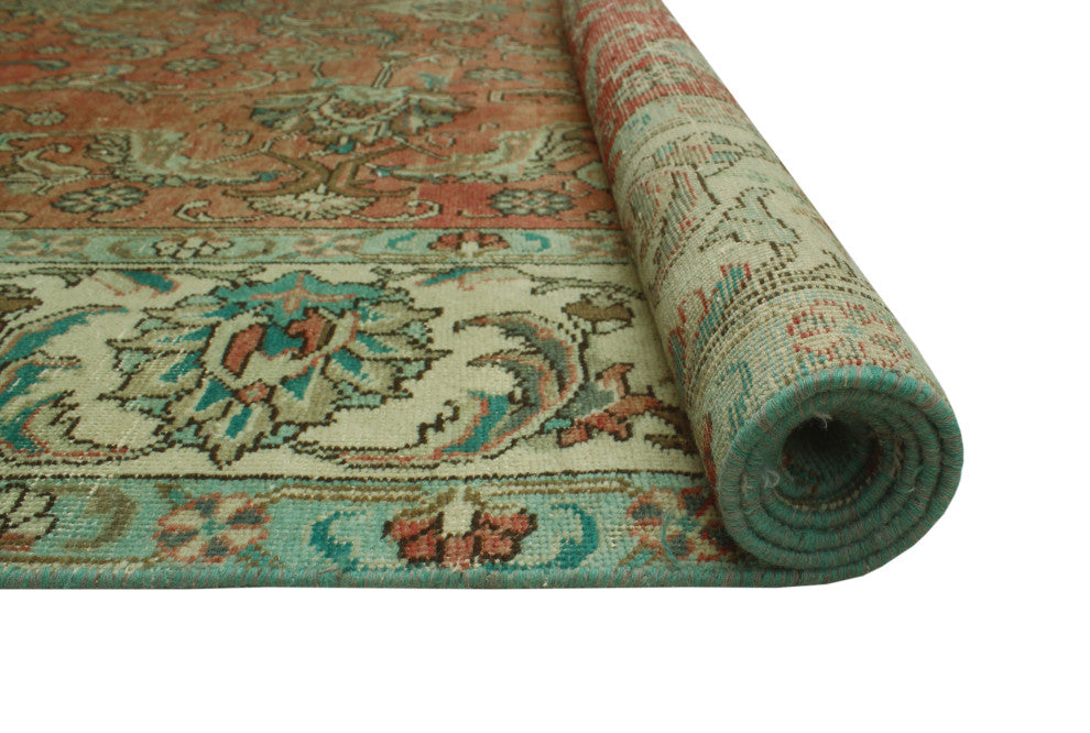 Fine Vintage Distressed Ihsan Rust Rug