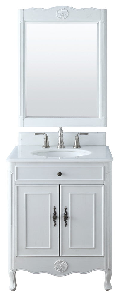 26"� Daleville White Bathroom Vanity, Mirror