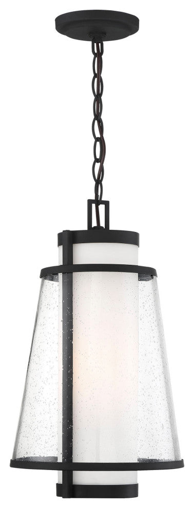 Nuvo Anau 1-Light Incandescent Matte Black Glass Wall Mount