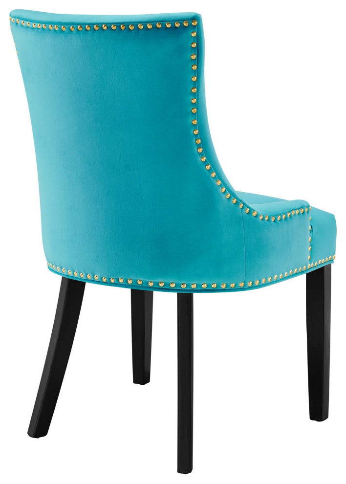 Marquis Performance Velvet Dining Chairs, Set of 2, Blue